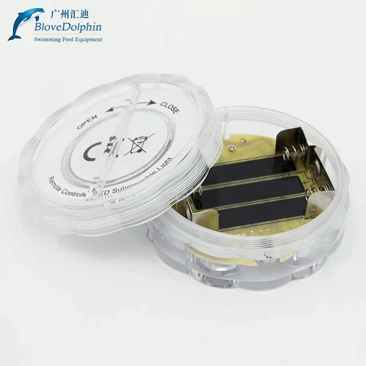 RGB Outdoor Garden Swimming Pool Accessories IP68 IP67 LED Underwater Light ABS Plastic Body Blue White Red Remote Control