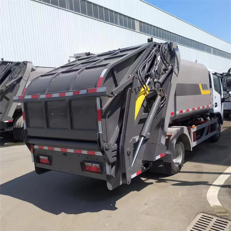 cheap Dongfeng 7cbm Waste rubbish Garbage Compressed Truck Rear loader trash truck with hopper  Rear loader trash trucks
