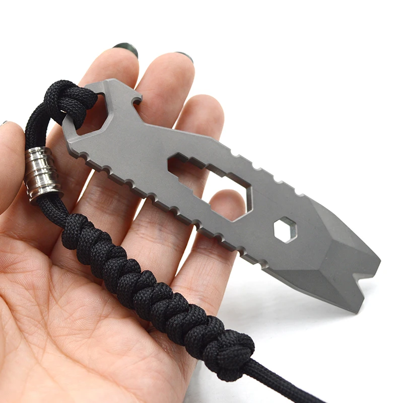 Customized Multi Function Wrench  Pocket Hand Tools EDC Keychain Grade 5 Titanium  Pry Bar