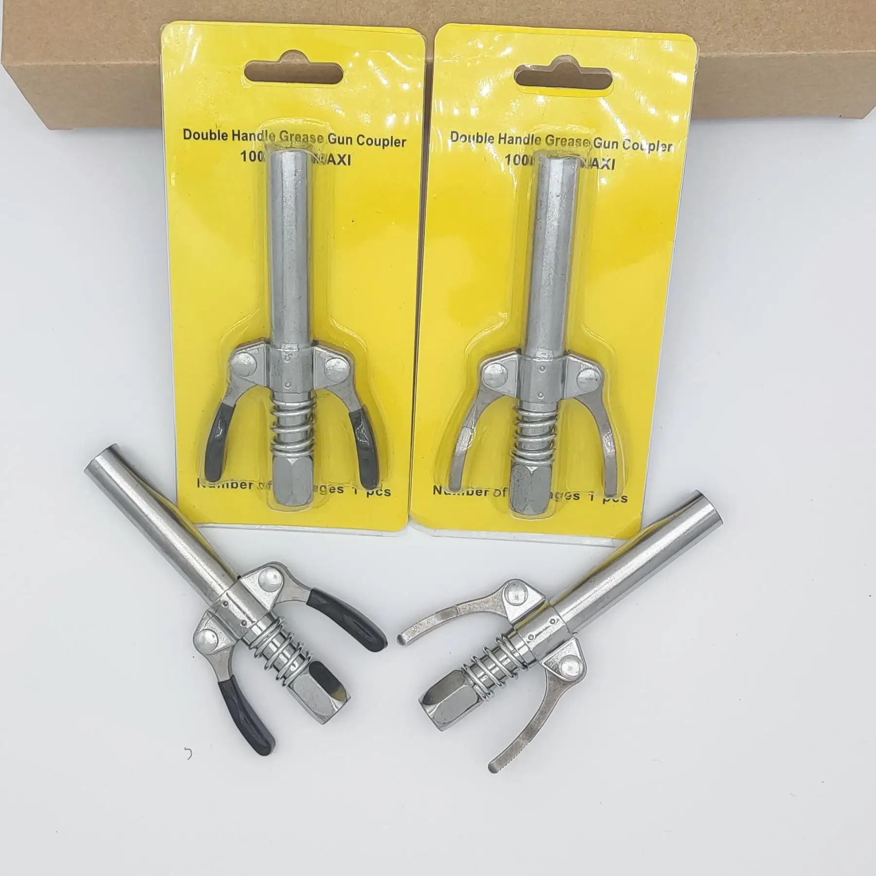 Factory New Long type Double Handle  Self-Locking Quick Release Grease Gun Coupler Convenient deep and narrow oil filling