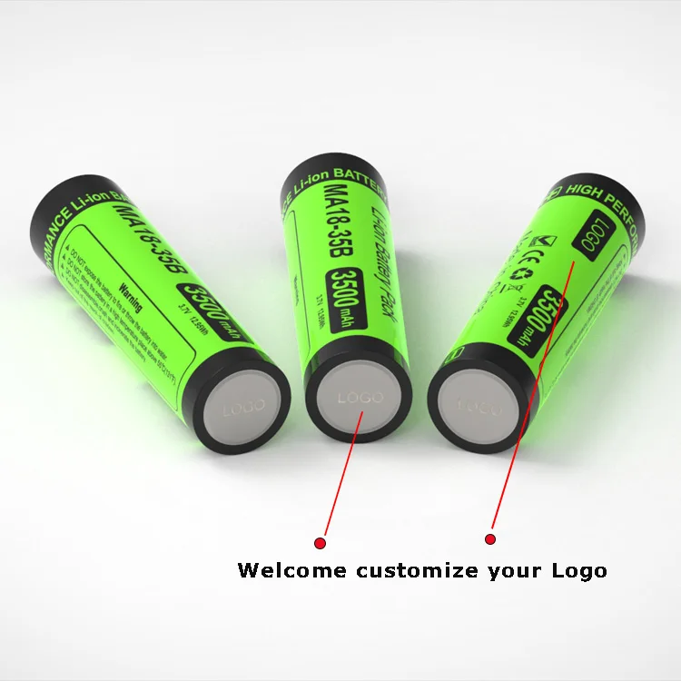 Factory Supply Rechargeable 3.7V 2000mAh 2200mAh 2600mAh 2900mAh 3000mAh 3500mAh 18650 Li-ion Battery for Flashlight