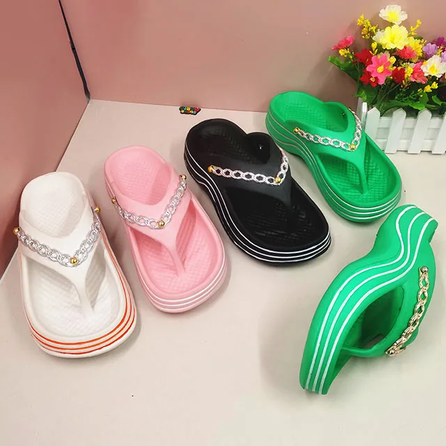 New Flip-flop EVA Fashionable Women Shoes Cloud Slippers Ladies High Heel Summer Indoor Beach For Outdoor