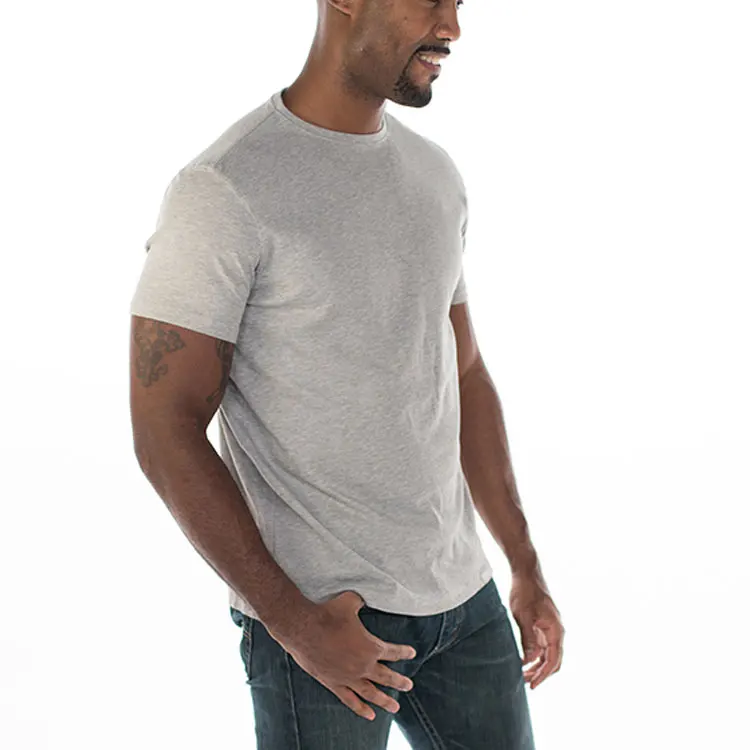 
Short Sleeve Plain Pima Cotton Mens Thick T Shirt 