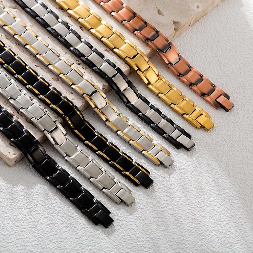 Customized Special Bio Magnetic Energy Accessories Men Stainless Steel Bracelet Jewelry Wholesale