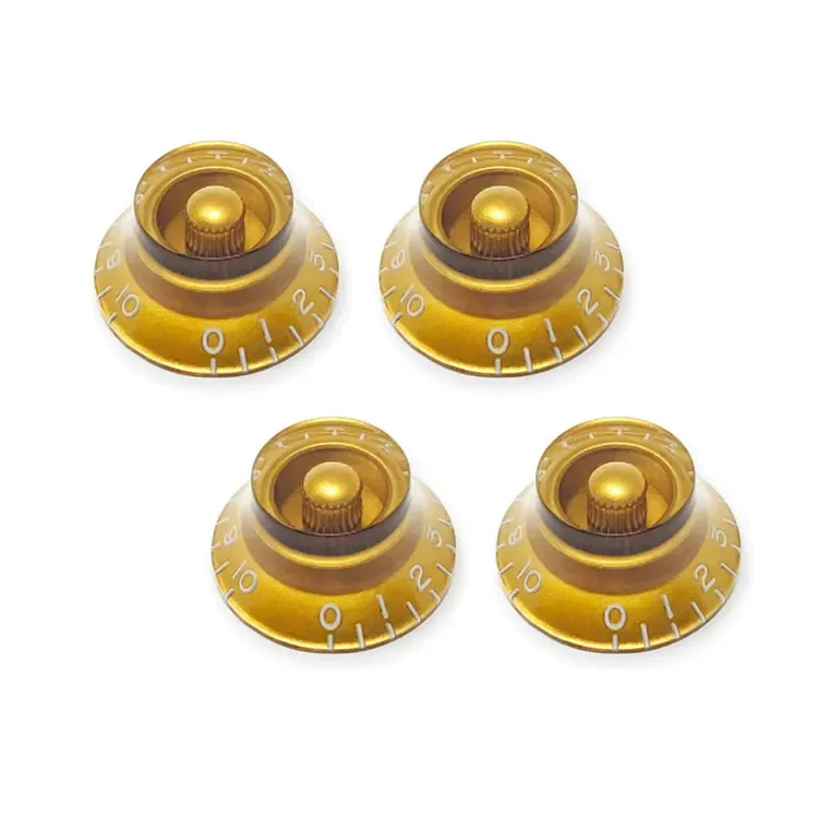 Gold PlasticTop Hat Bell Style Guitar Bass Top Hat Bell Speed Knobs for LP Electric Guitar Replacement Parts