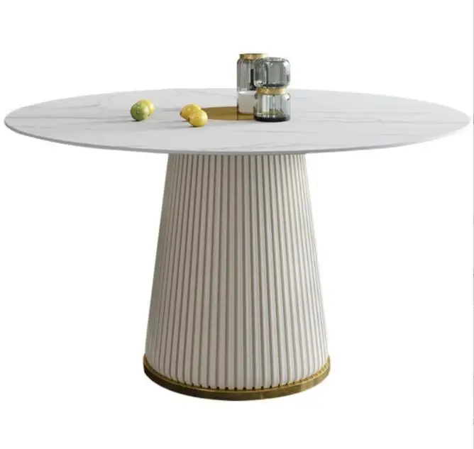 Contemporary Dining Room Furniture Cream Color Luxury Round Dining Table For Home Hotel Restaurant