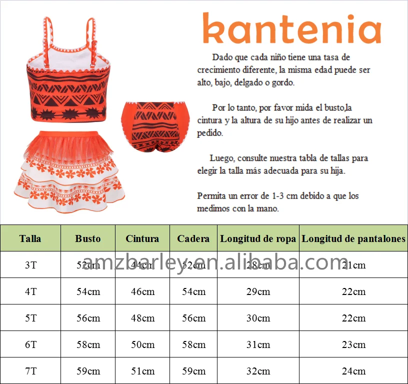 Wholesale Girl Swimsuit Sleeves Ocean Romance Adventure Vaiana Costumes 3 Pieces set Kids Cute Swimwear with Accessories