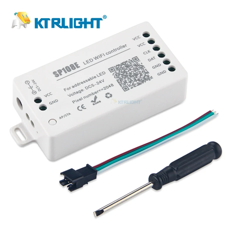 SP108E светодиодный Wi-Fi волшебный контроллер WS2812B WS2811 и т. Д. Светодиодный ленточный модуль света умное приложение Беспроводное управление IOS 10/Android 4 DC5-24V