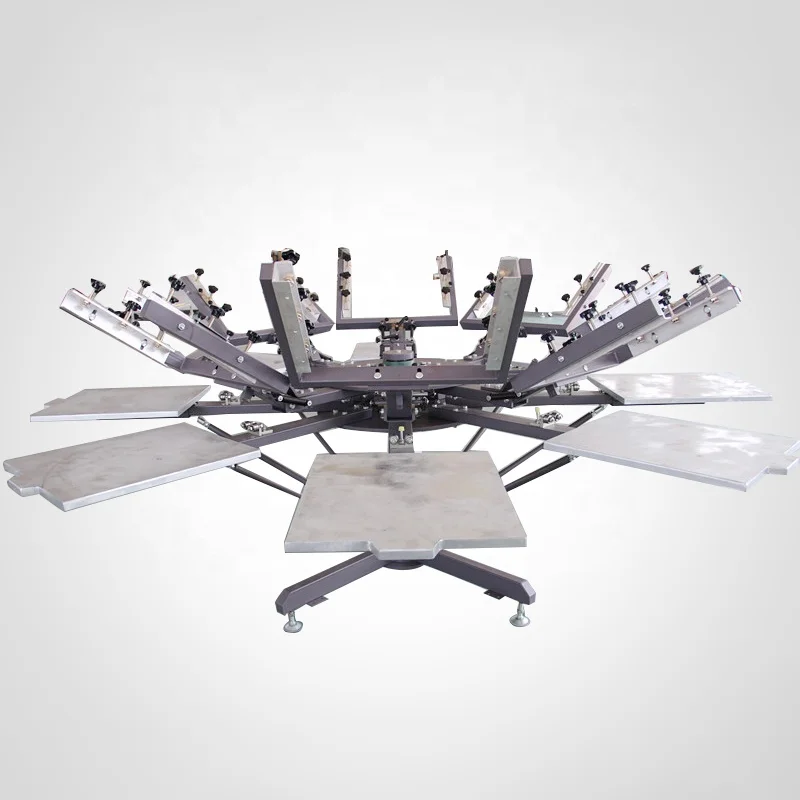 6 color 6 station rotary manual t shirt silk screen printer for sale