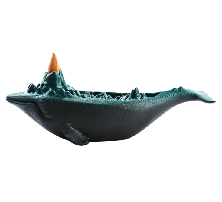 Hot Sell New Design Whale Incense Burner  Home And Office Decoration Backflow Incense Holder
