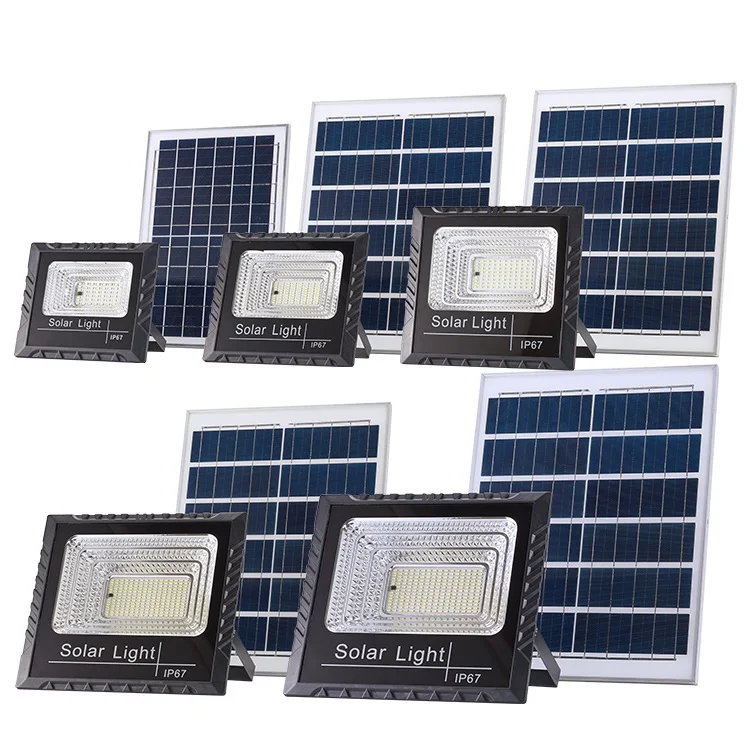 High Brightness Outdoor Ip67 Waterproof Light Control Solar Lamp 25w 40w 60w 100w 200w Solar Led Flood Light
