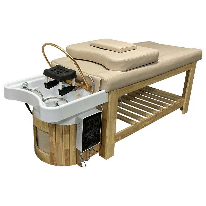 SW Salon solid wood frame hair washing thai massage bed head spa shampoo bed for  salon barbershop