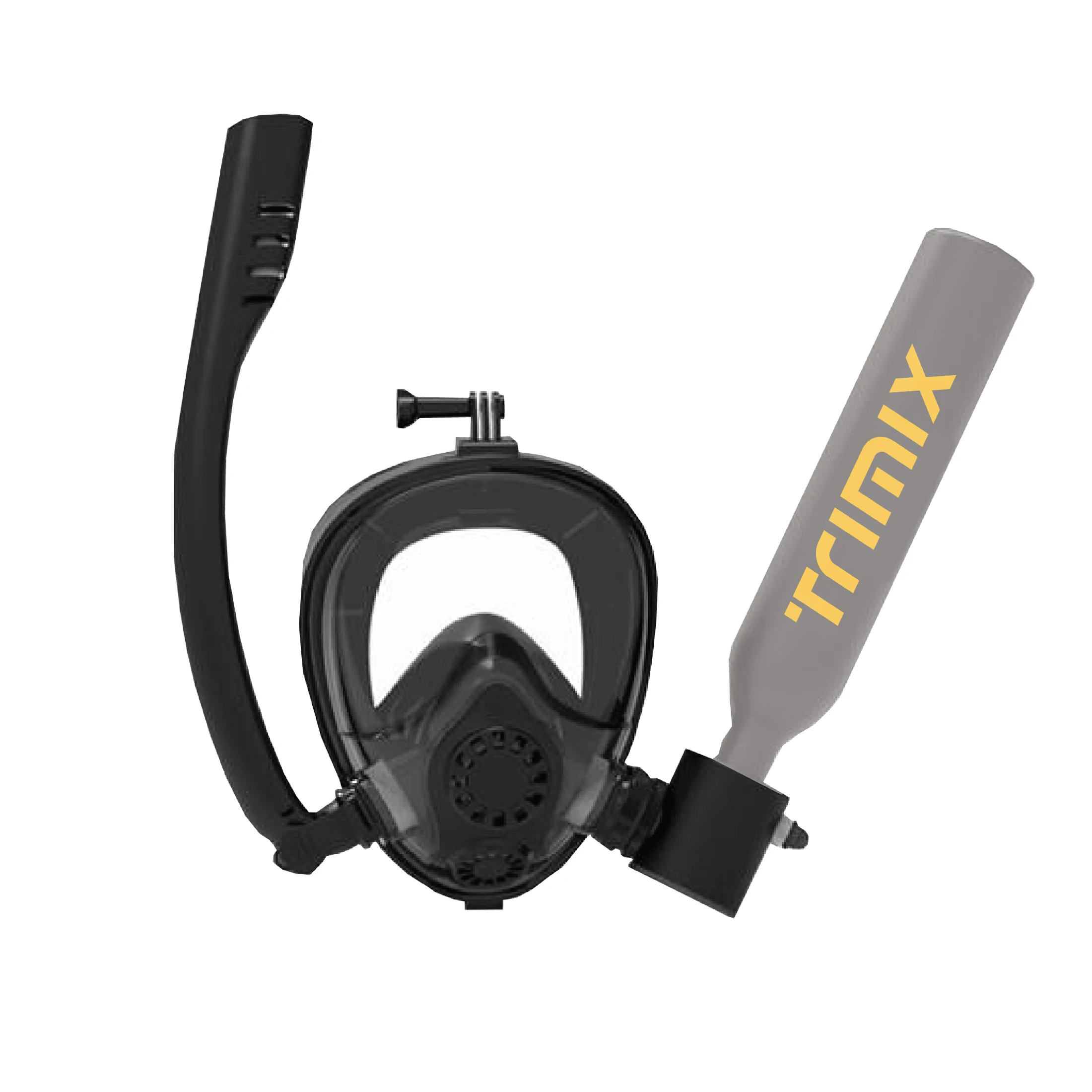 Trimix Lung 0.5l Snorkeling Mask  Aluminium Sub-mask With Scuba Cylinder Diving Tank