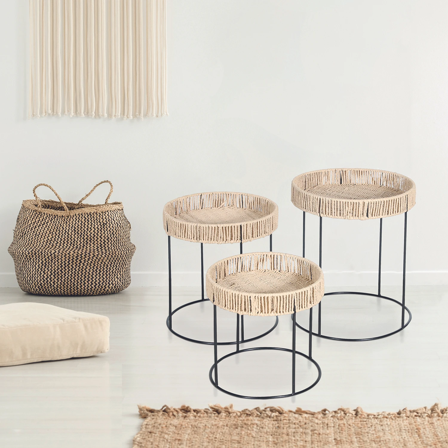 Stackable Metal Paper Nature 3 Pcs Home Furniture Coffee Table Modern Coffee Table Living Room Design Coffee Tables