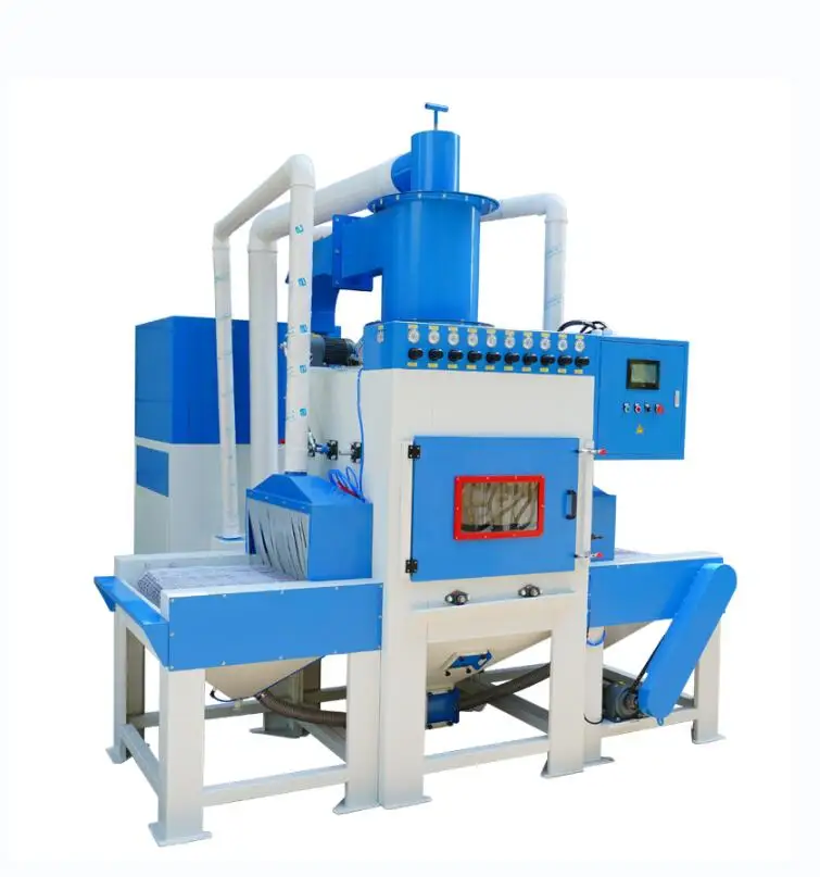 Industrial sandblaster automatic belt conveyor sand blaster cabinet