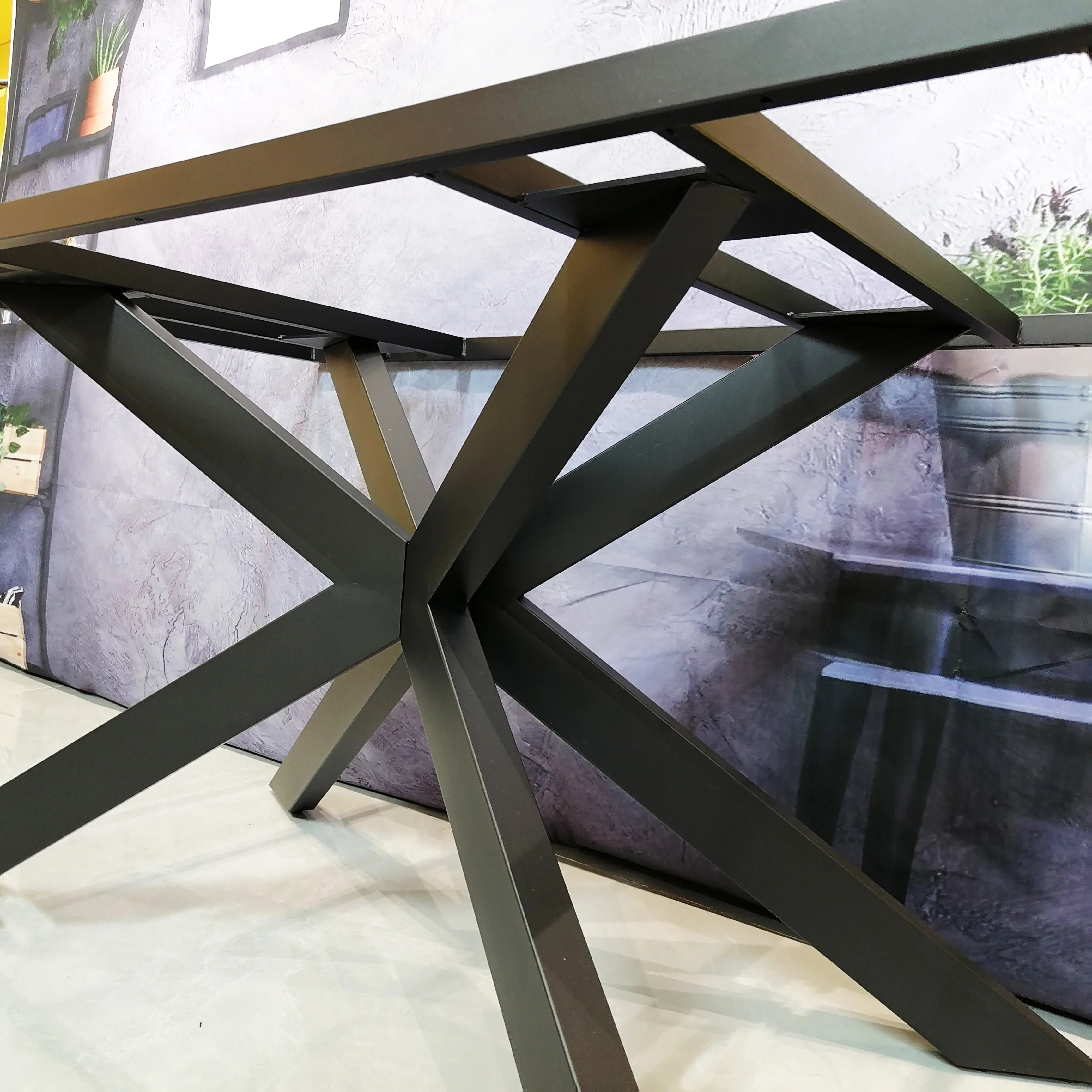 Best popular non-slip dining table base iron table base legs metal  square base for table