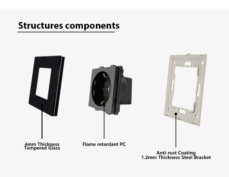 Tawoia Schuko Wall Socket Standard Grounding Eu Power outlet