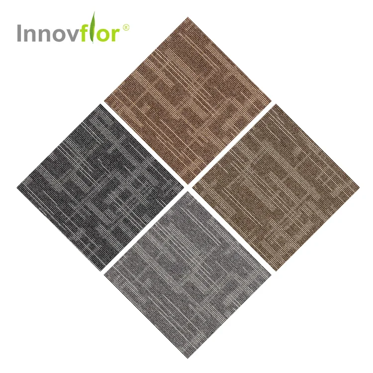 Commercial Eco-friendly Brown Office Carpet Tiles Nonwoven Fabric PP 50*50cm Decorative Carpet Tiles For Office And Home Library