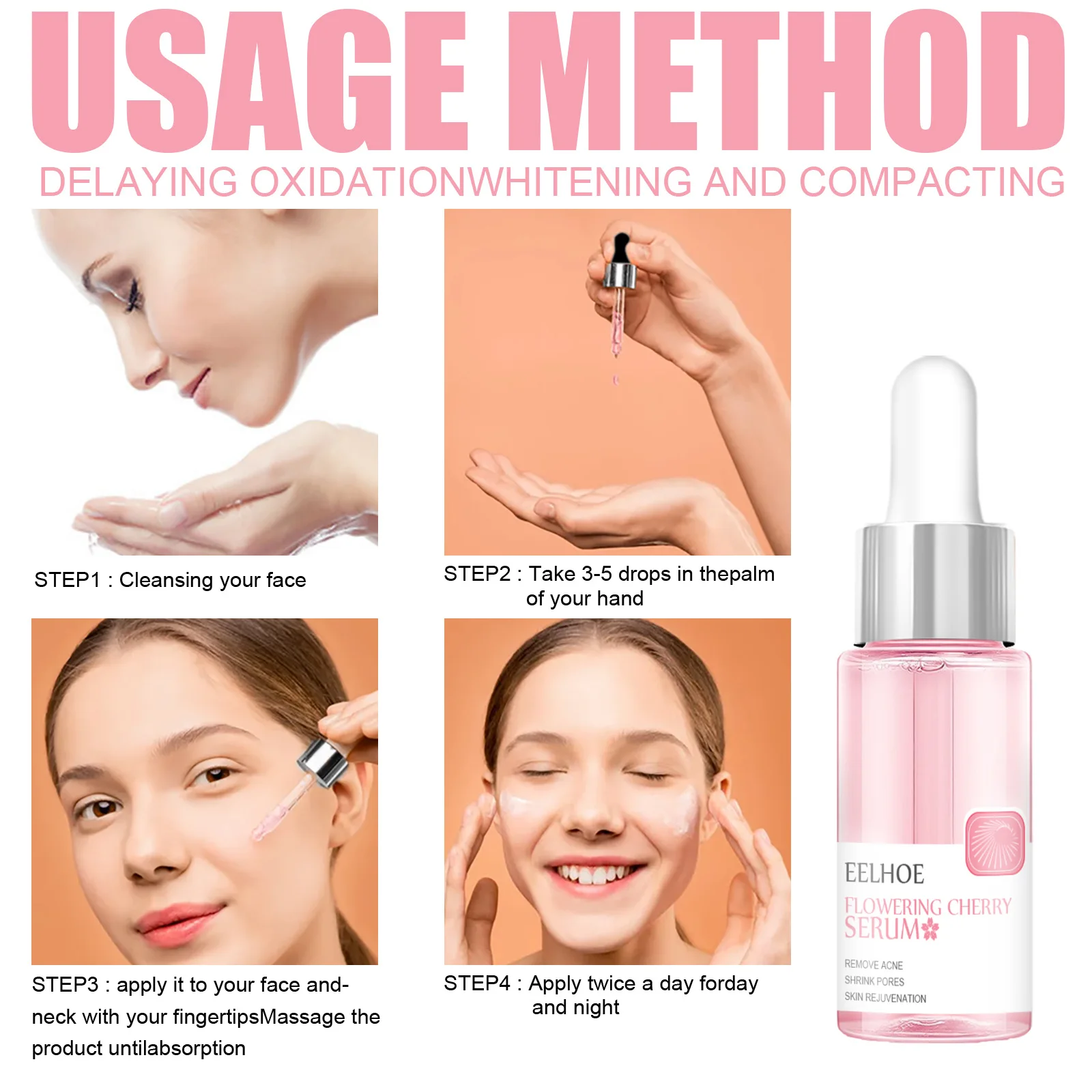 eelhoe OEM ODM New Arrival Facial Treatment Plant Whitening Serum Restore Anti Aging Facial Serum