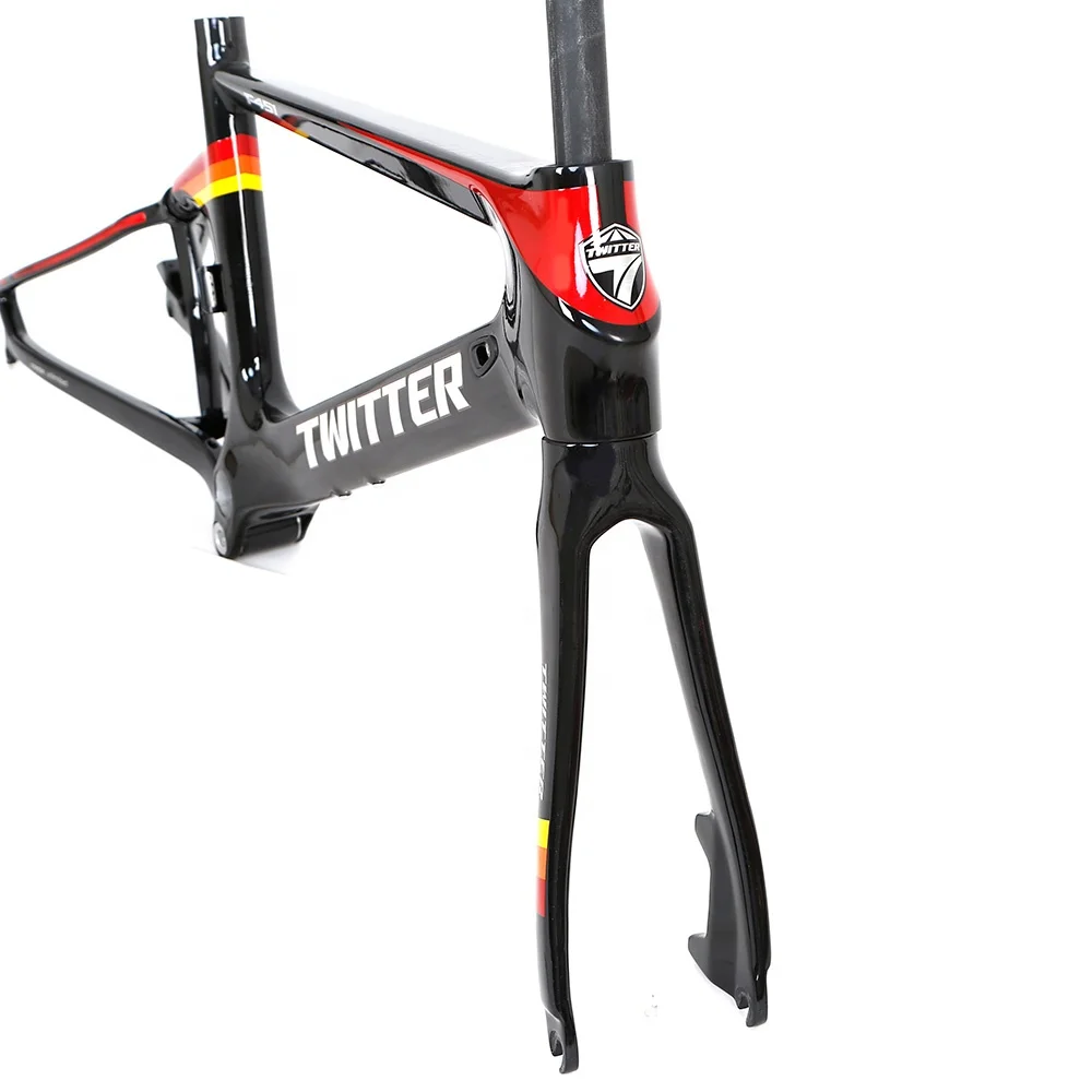 TWITTER Hot Sale Carbon Folding Bike Frame Fork 451 Disc Brake Frameset 22inch Foldable Frame