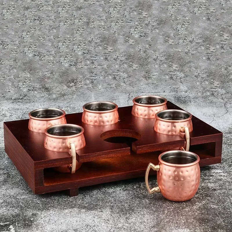 Affordable custom logo mini Moscow Mule copper cup, 2 oz beer glass, perfect for parties, weddings, and bars