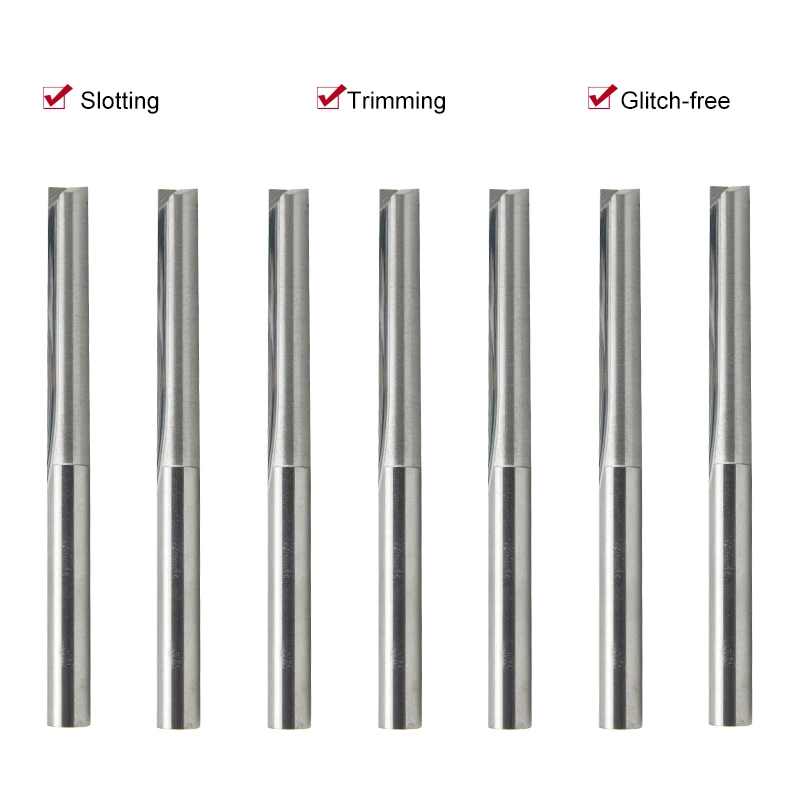 ARDEN 1/4-Handle Diameter TCT Solid Tungsten Steel Double-Edged Straight Cutting Tool For Woodworking