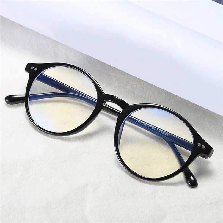 Unisex Optical Glasses Plastic Round Frame Anti Blue Light Prescription Glasses