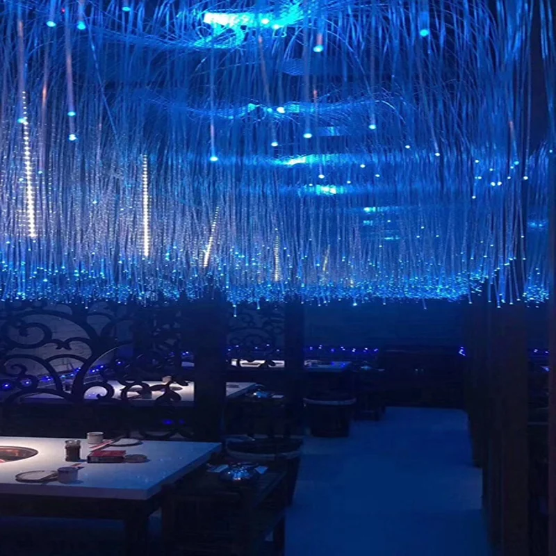 Fiber optic chandelier PMMA plastic optical fiber Hotel and Restaurant corridor fiber optic Lamp
