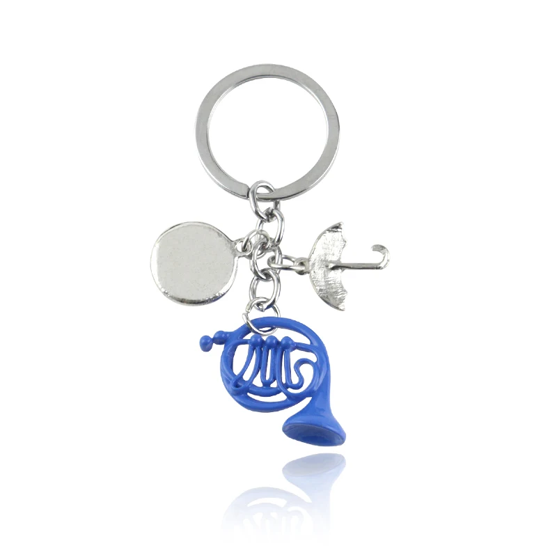 How I Met Your Mother Yellow Umbrella Blue French Horn Keychain New Factory Design