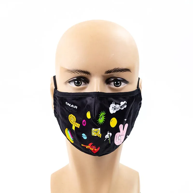 Высококачественная моющаяся хлопковая маска с принтом анти pm2.5 фильтр для маски многоразовая