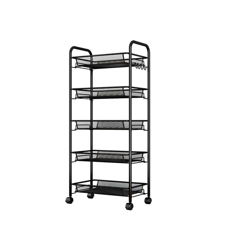 Multi-purpose 3 Tier Movable Home Kitchen Tool Storage Racking Organizer Rolling Utility Trolley Cart with 4 Wheels