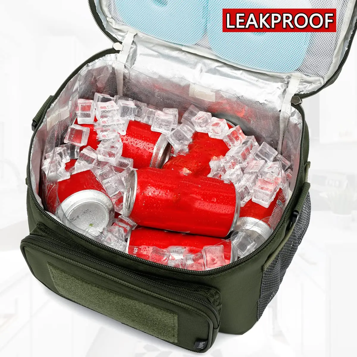 Tactical MOLLE Adult Lunch Cooler Tote Oxford Insulated Water Bottle Pouch Picnic Leakproof 5-10 Days Food Packing Travel Beach