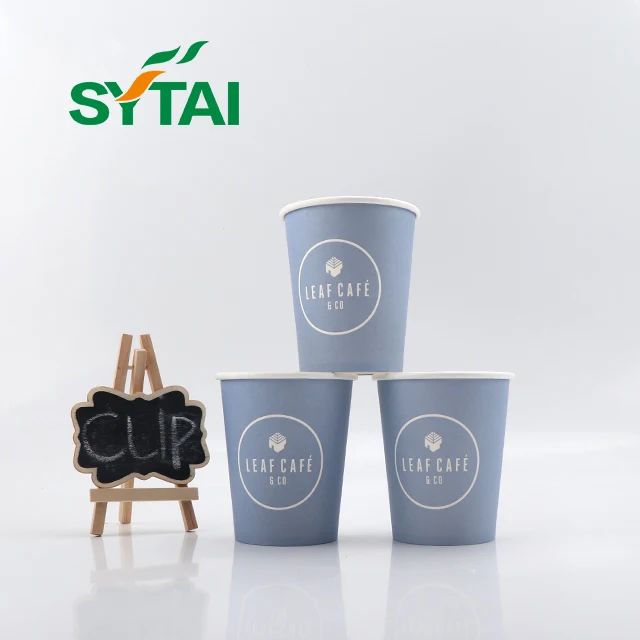 Biodegradable Disposable Single Double Wall PLA Coated paper cup with match lid