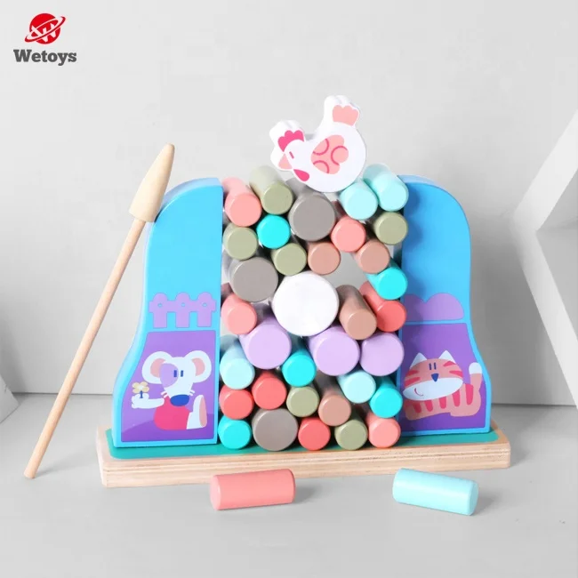 
Wooden Tumbling Push Wall Happy Hen Break The Wall Game Block 