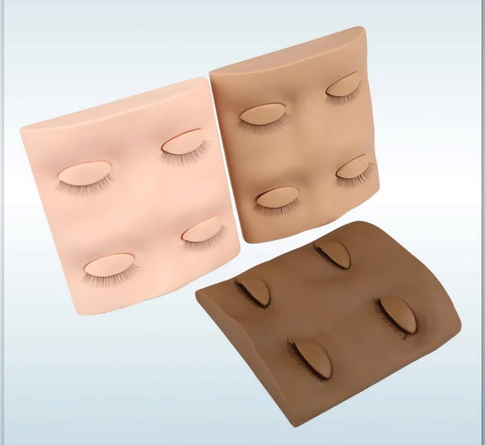 Silicone Flat Model Heads Practice Lash Rubber Eyelash Extension Training Mannequin