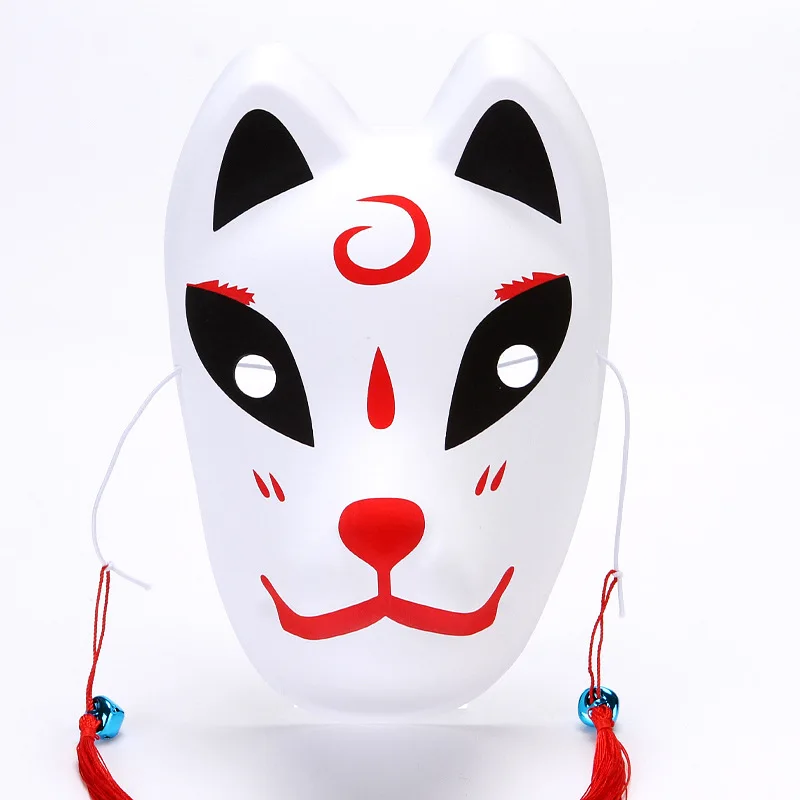 Halloween Japanese Japanese style painted tassel full face anime fox bell mask prom pvc masks