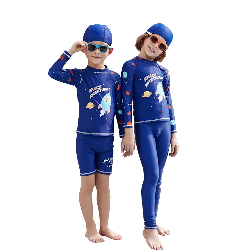 
wholesale boys Long Sleeve Anti-uv Kids Rash Guard Swimwear letter printed surfing suit 