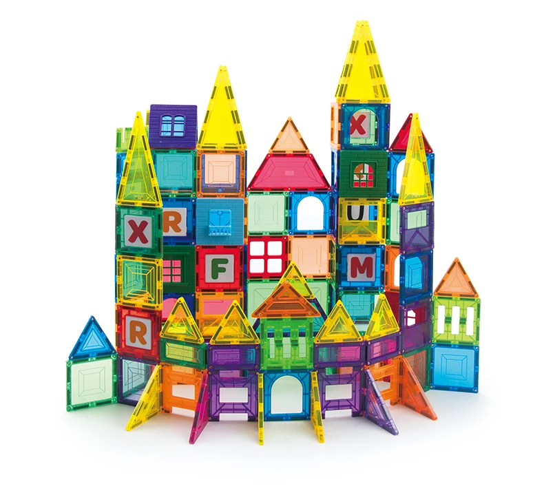 
Educational diy 3d clear magnetic blocks tiles magnet toy set plastic magnetic building toys for kids 