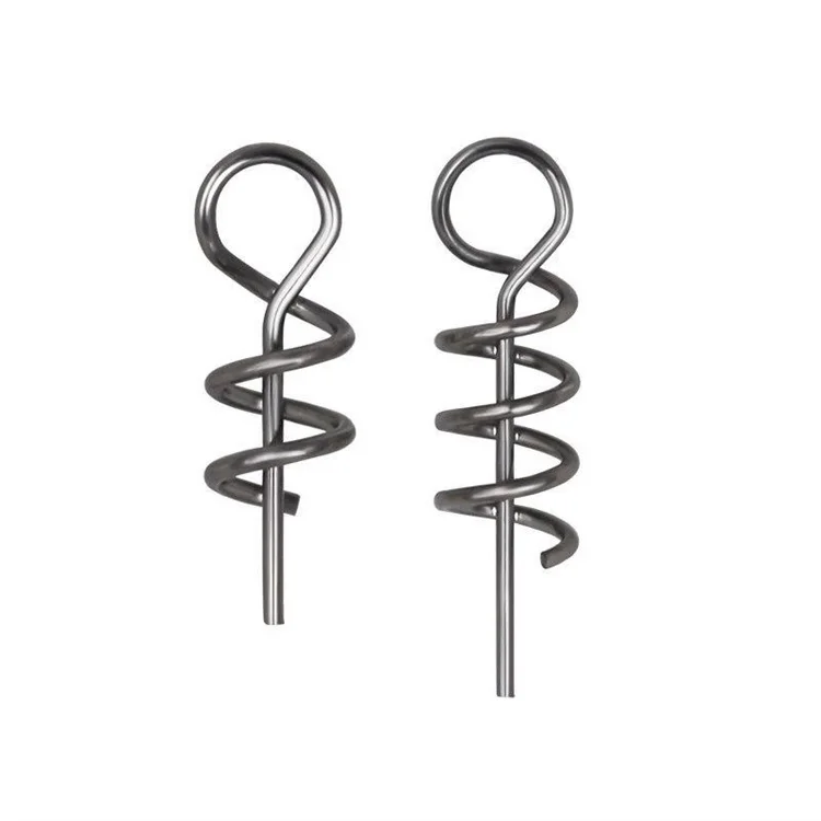 RUNTOO Fishing Hook Centering Twist Lock Screws Stinger Fishing Screw Needle Spring Curved Pins