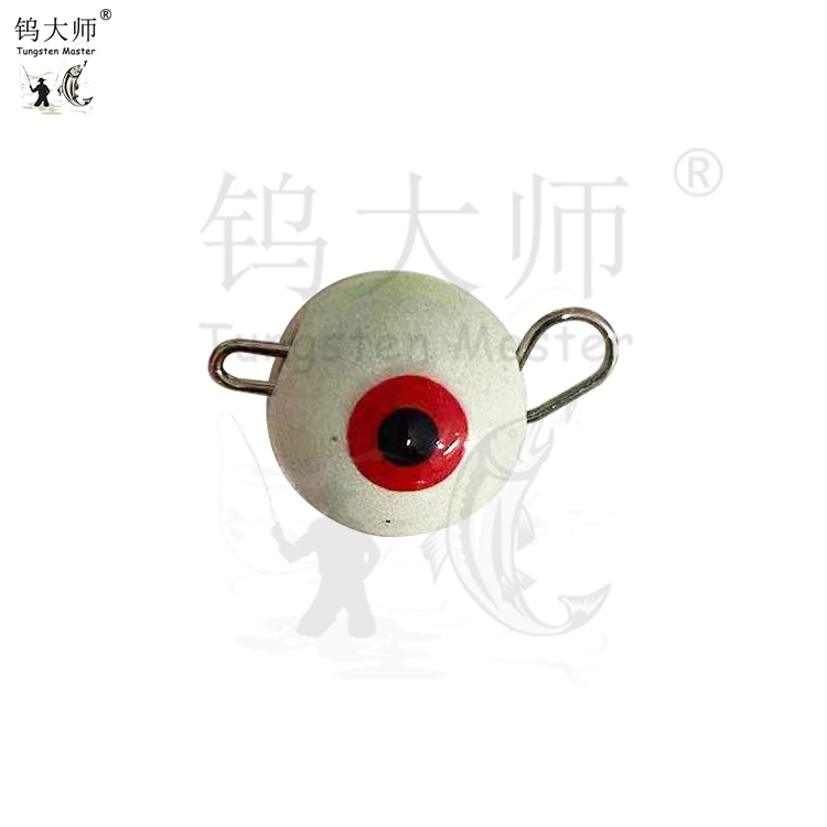 Factory Direct Supplies Tungsten Fish Eyeball Shape Fluorescent Coating Glow In Dark Cheburashka Fishing Sinkers