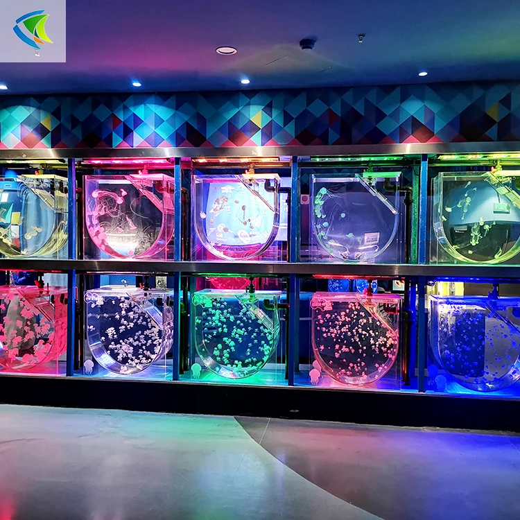 black and white acrylic jellyfish tank moonlight jellyfish aquarium import material  100%