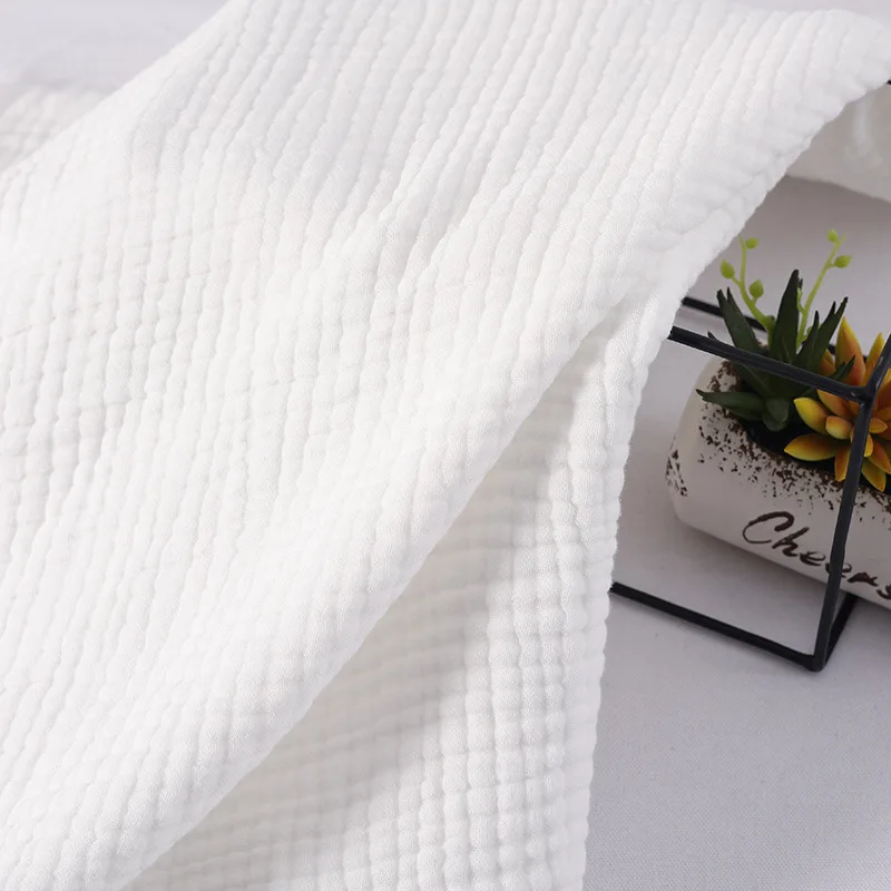 High quality custom 6 layers crinkle baby muslin eco-friendly organic 100% cotton diaper fabric wholesale