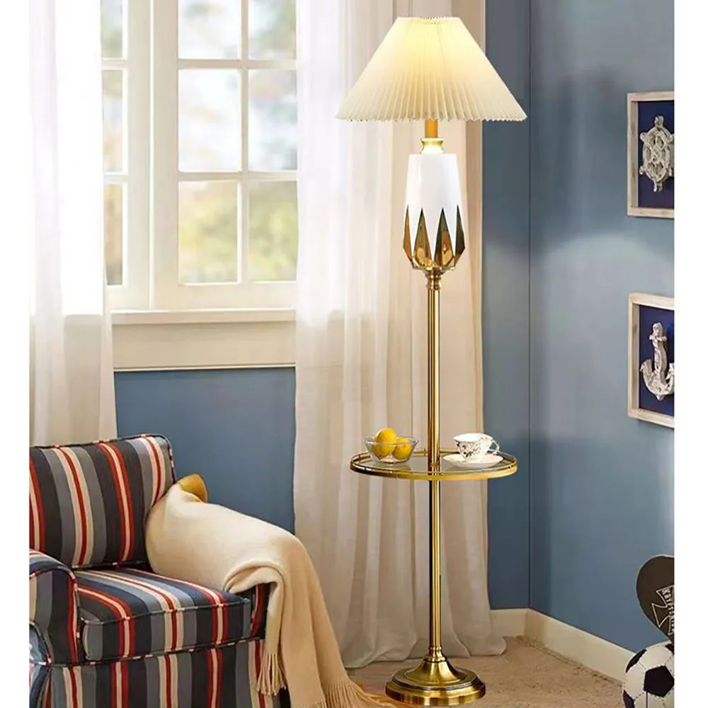 American Retro floor lamp luxury for living Room Decor or Bedside Bedroom Study European Decorative standing lamp