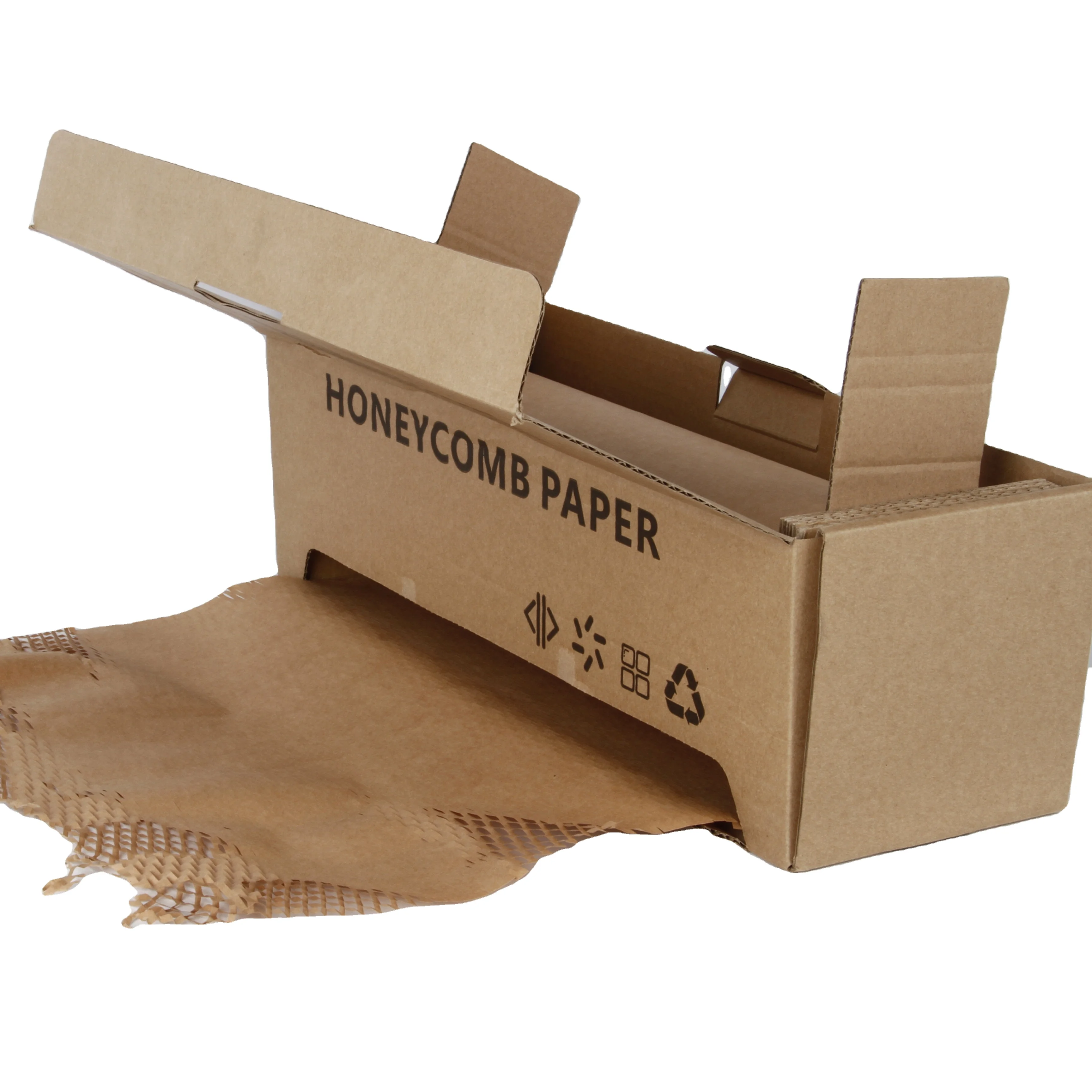 38CM Width Lightweight Biodegradable Logistics Packaging Materials Single Axis Honeycomb Paper Box Honeycomb Wrapping Paper