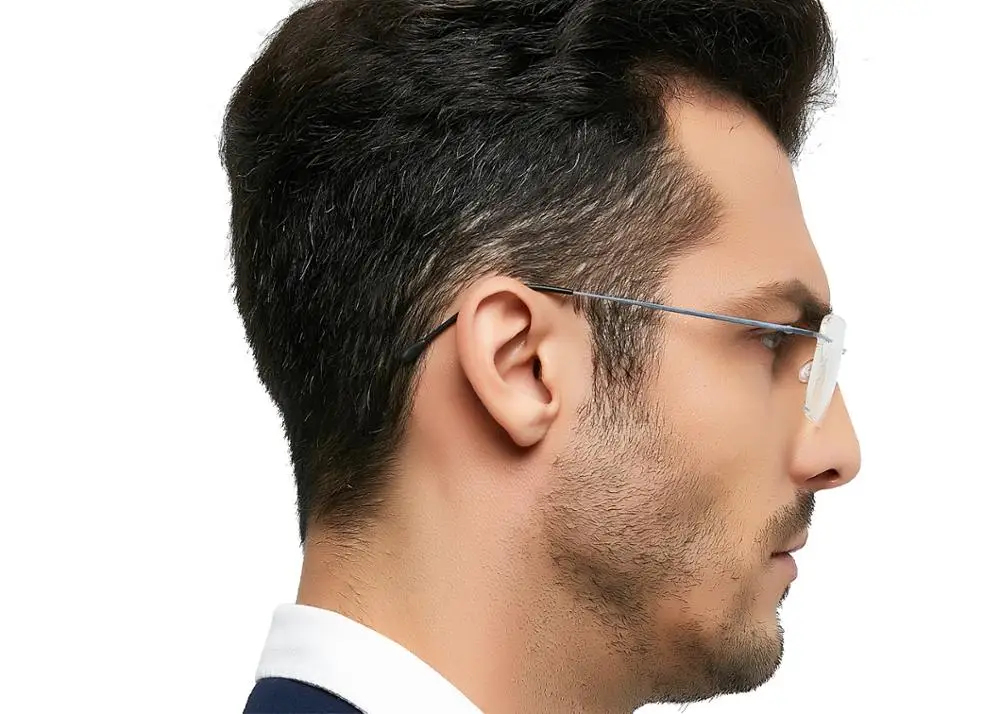 new style new model eyewear frame titanium rimless glasses frame titan optical