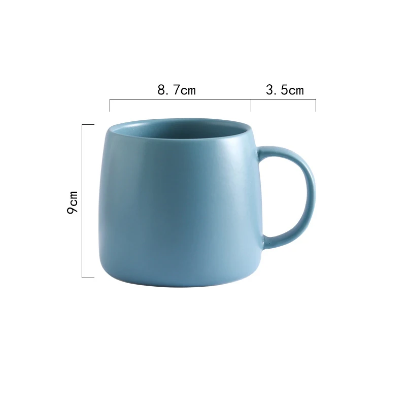wholesale custom 16oz color glaze matte ceramic mug with handle