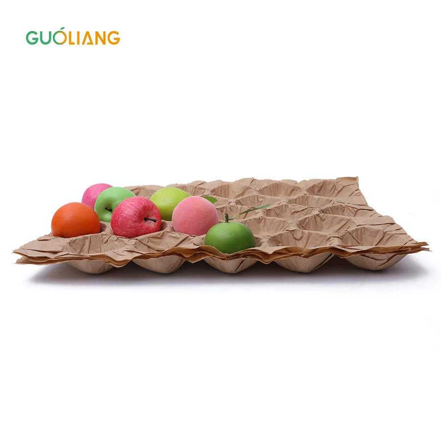 Cheap Paper Peach Tray Biodegradable Round Cavity Revestimiento De Bandeja De Papel Kraft Paper Fruit Tray Liner