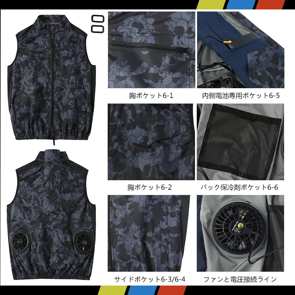 Unisex heatstroke protection 18V rechargeable battery powered electric air cooled jacket fan vest Summer High Temp Outdoor