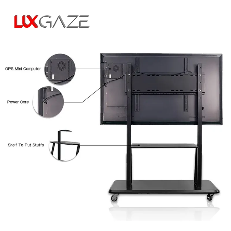 LuxGaze 43 Inch Teaching Smart Board Touch Screen Supply Infrared 4k Lcd Digital Interactive Smart Boards For Schools Teaching