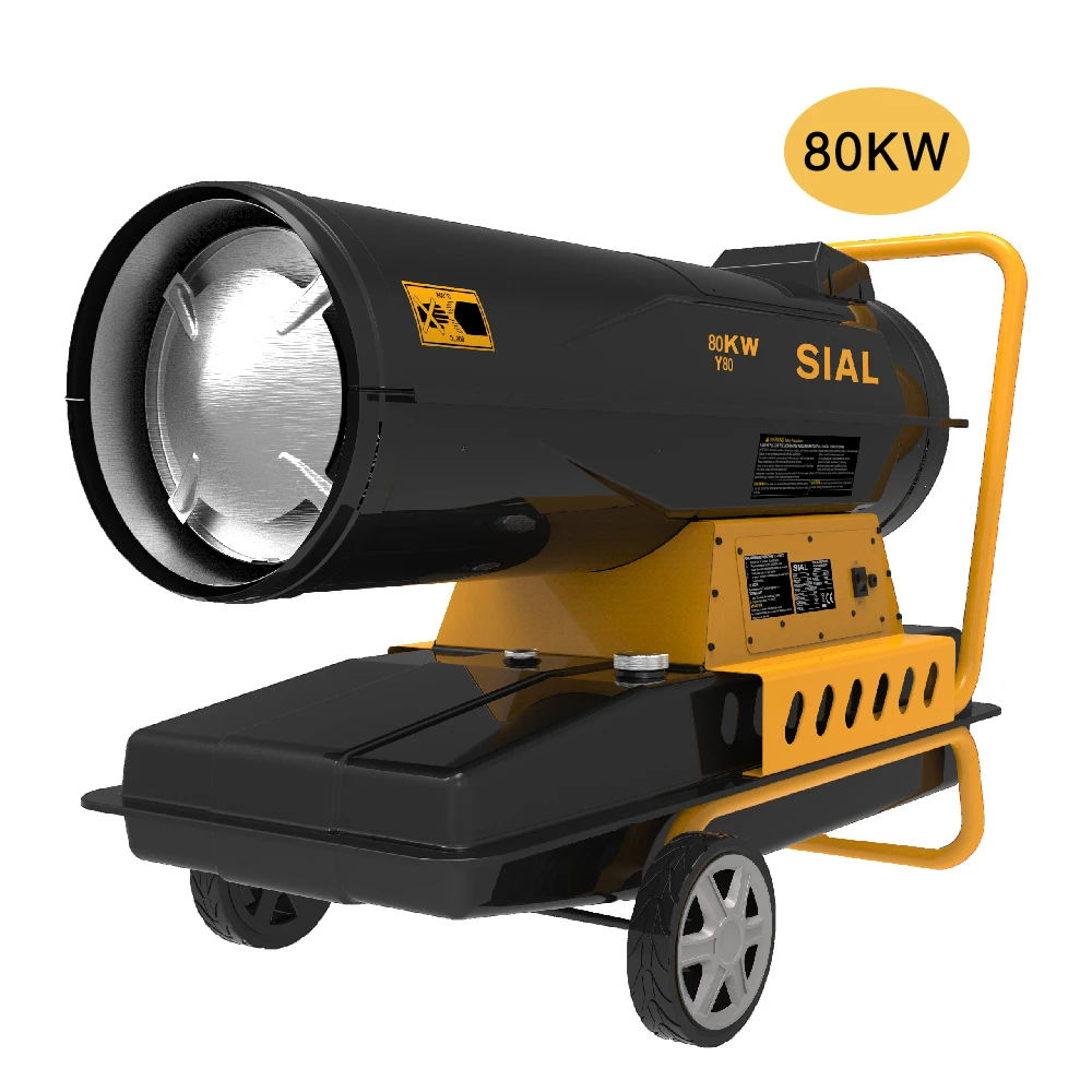 SIAL 80KW noiseless Overheating Protection Industrial Diesel Kerosene Air Forced Heater